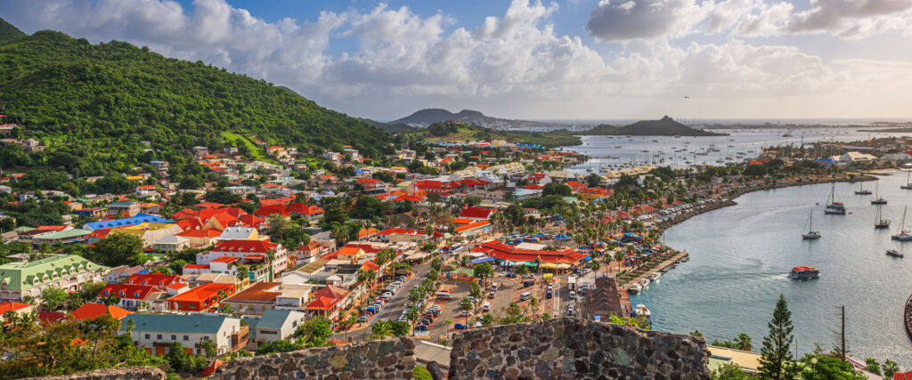 Marigot, St. Martin town skyline